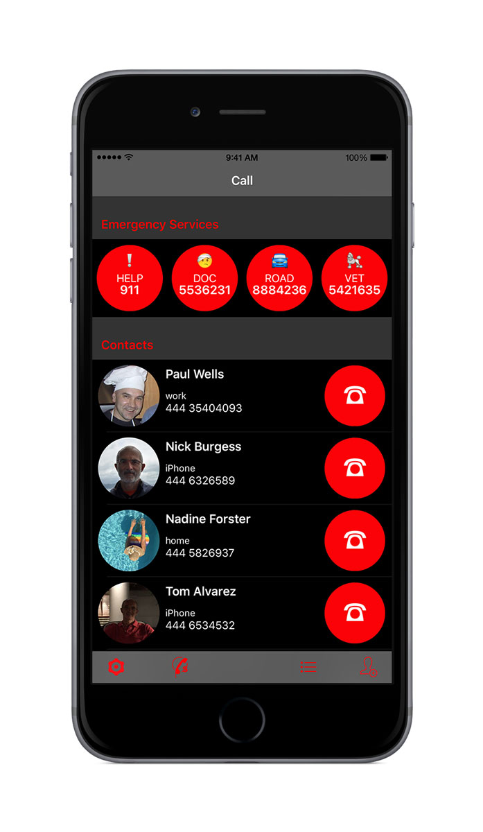 iPhone App call window